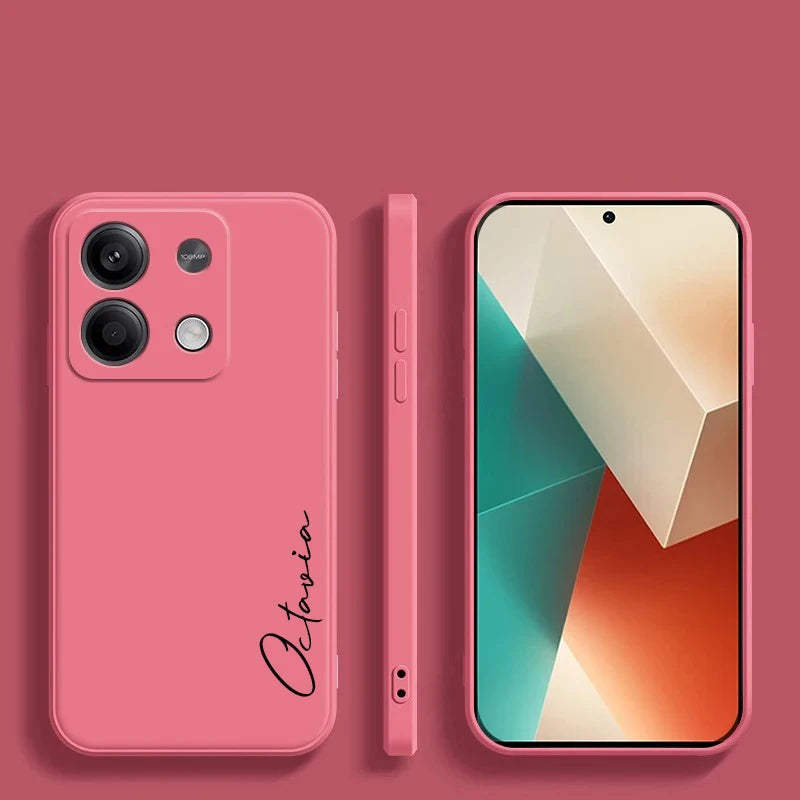 For Xiaomi Redmi Note 13 Pro Plus 4G 5G Customized Personalized Name Initials Liquid Silicone Case Cover For Redmi Note 13pro