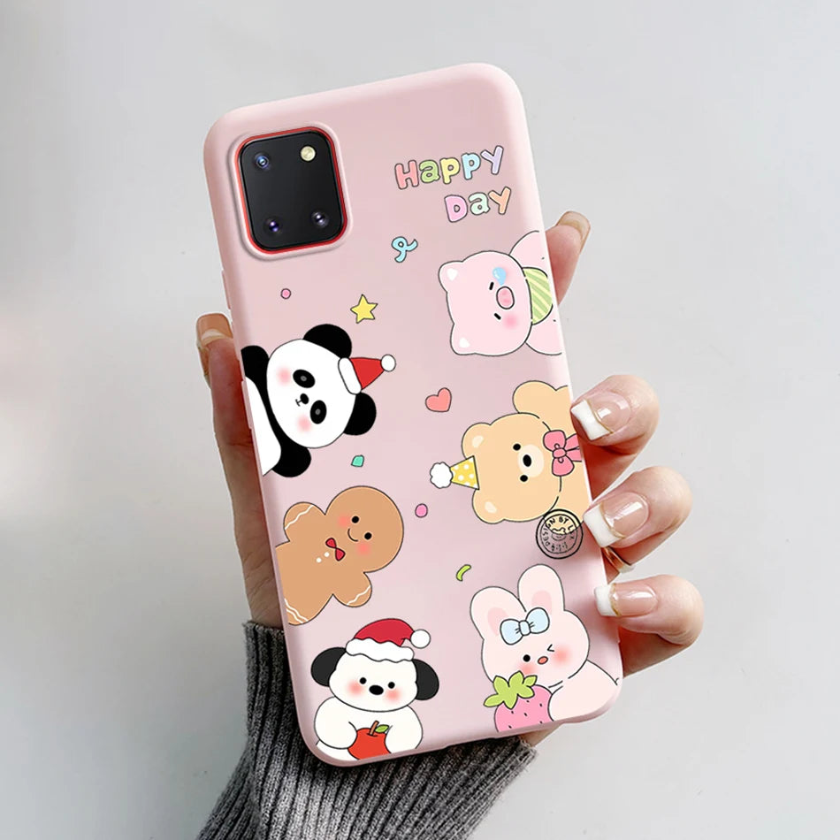 For Samsung Galaxy Note10 Lite Case SM-N770F 6.7'' Cute Bear Cartoon Cat Cover Soft TPU Phone Case For Samsung Note 10 Lite Bags