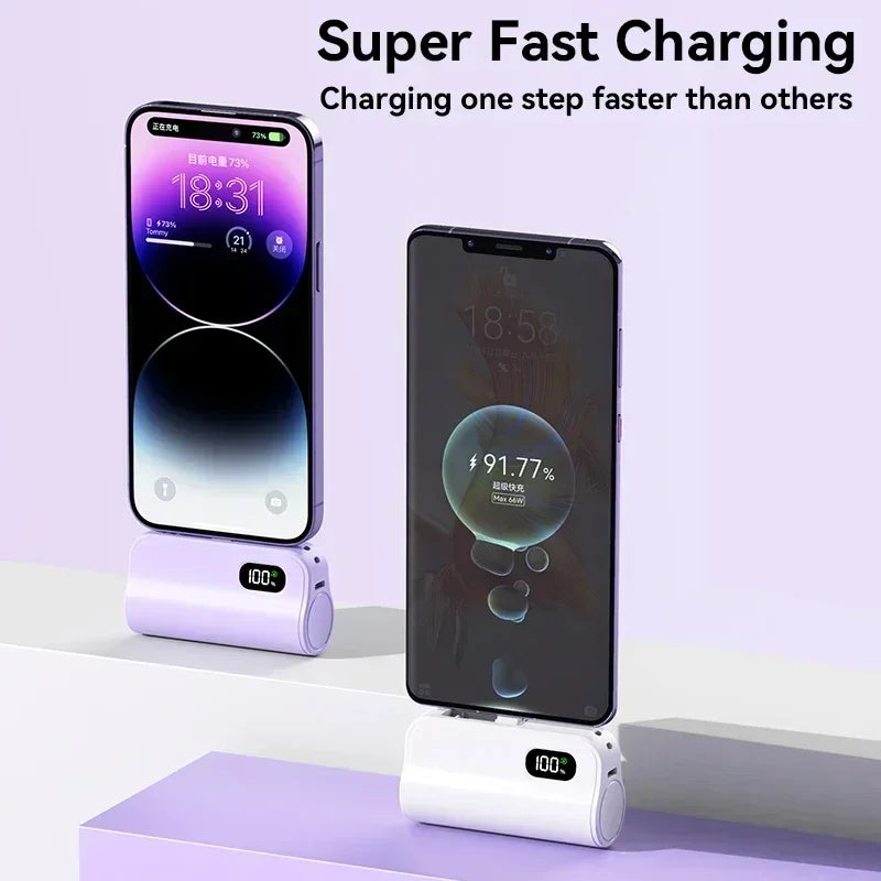 Lenovo Mini Capsule 50000mAh High Capacity Power Bank Portable Wireless Fast Charging External Battery For iPhone Huawei Samsung