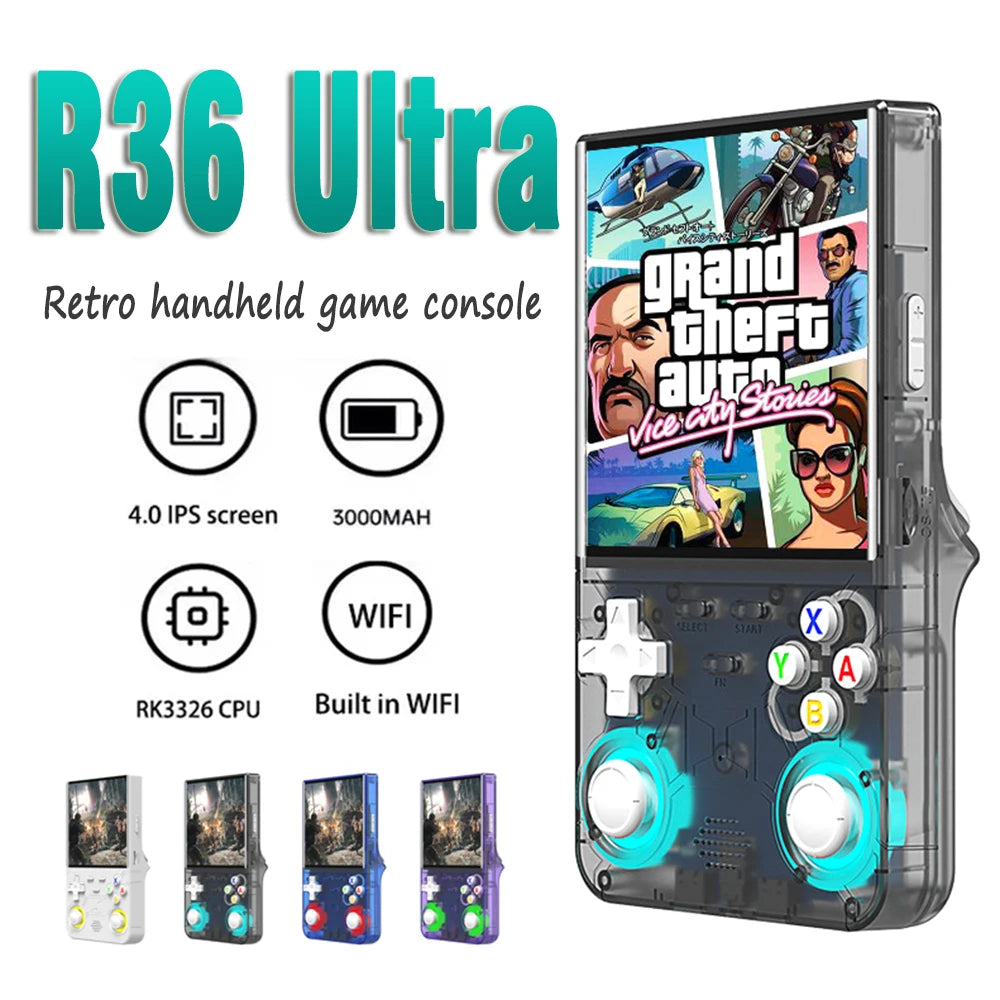R36 ULTRA Handheld Game Console Linux Open Source System HD4 inch High-Definition IPS Screen Retro Game Video Player