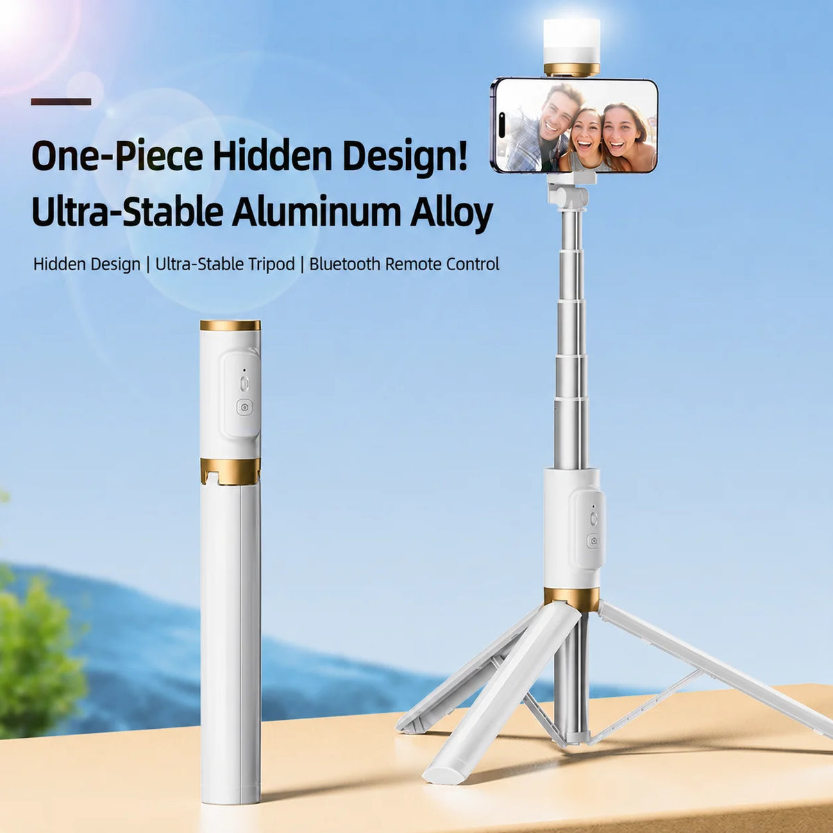 Selfie Stick Wireless Tripod Stand Bluetooth Remote Extendable Tripod for iPhone Mobile Phone Live Streaming