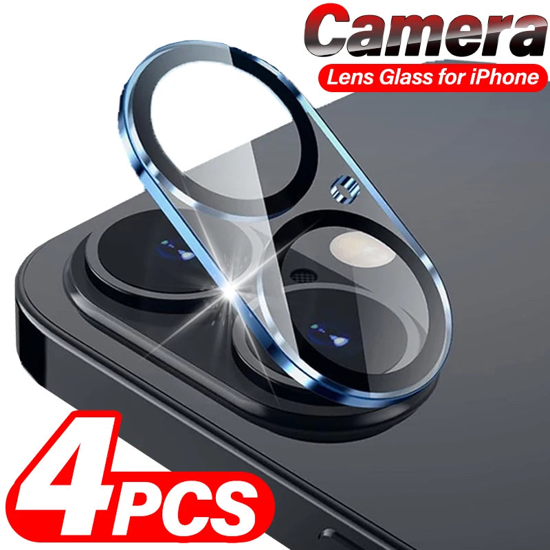 4Pcs Camera Protector For iPhone 17 16 15 14 13 Pro Max Mini 17Air Tempered Glass Len Screen Protectors Film For iPhone 17 16