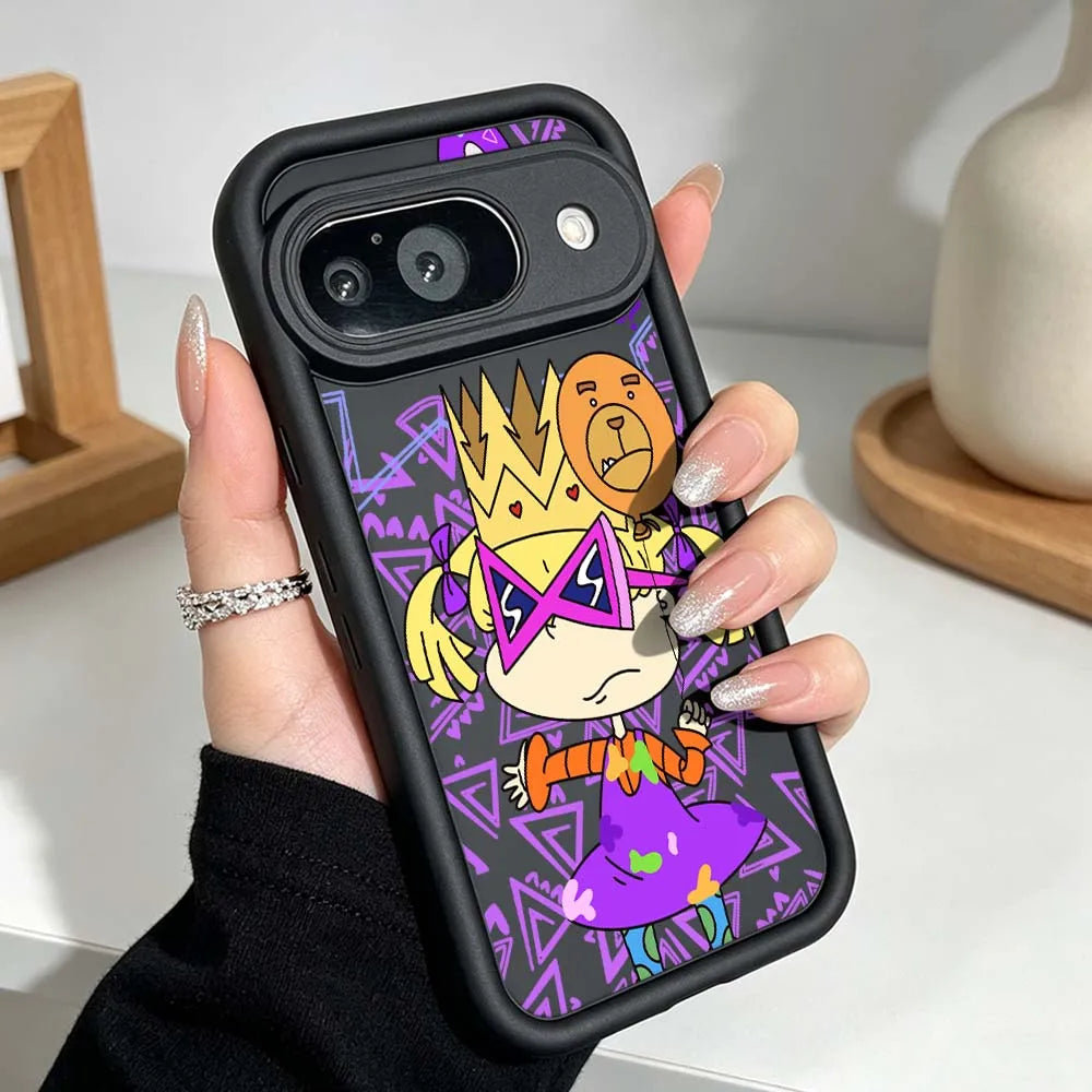 R-Rugrats C-Chuckie Finster Phone Case For Google Pixel 10 9 8 7 9a 8a 7a Pro XL Eye Ladder Silicone Cover