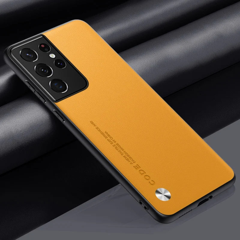 Luxury PU Leather Case For Samsung Galaxy S21 Ultra 5G Back Cover TPU Silicone Full Protection Phone Case For Samsung S21 Ultra