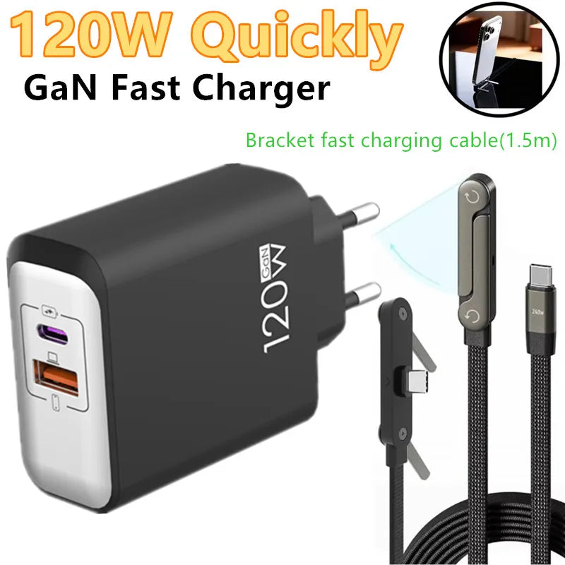 120W GaN USB C QC 3.0 Fast Charger Quick Charging PD Charger EU US UK Wall Power Adapter For iPhone Samsung Xiaomi Huawei iPad
