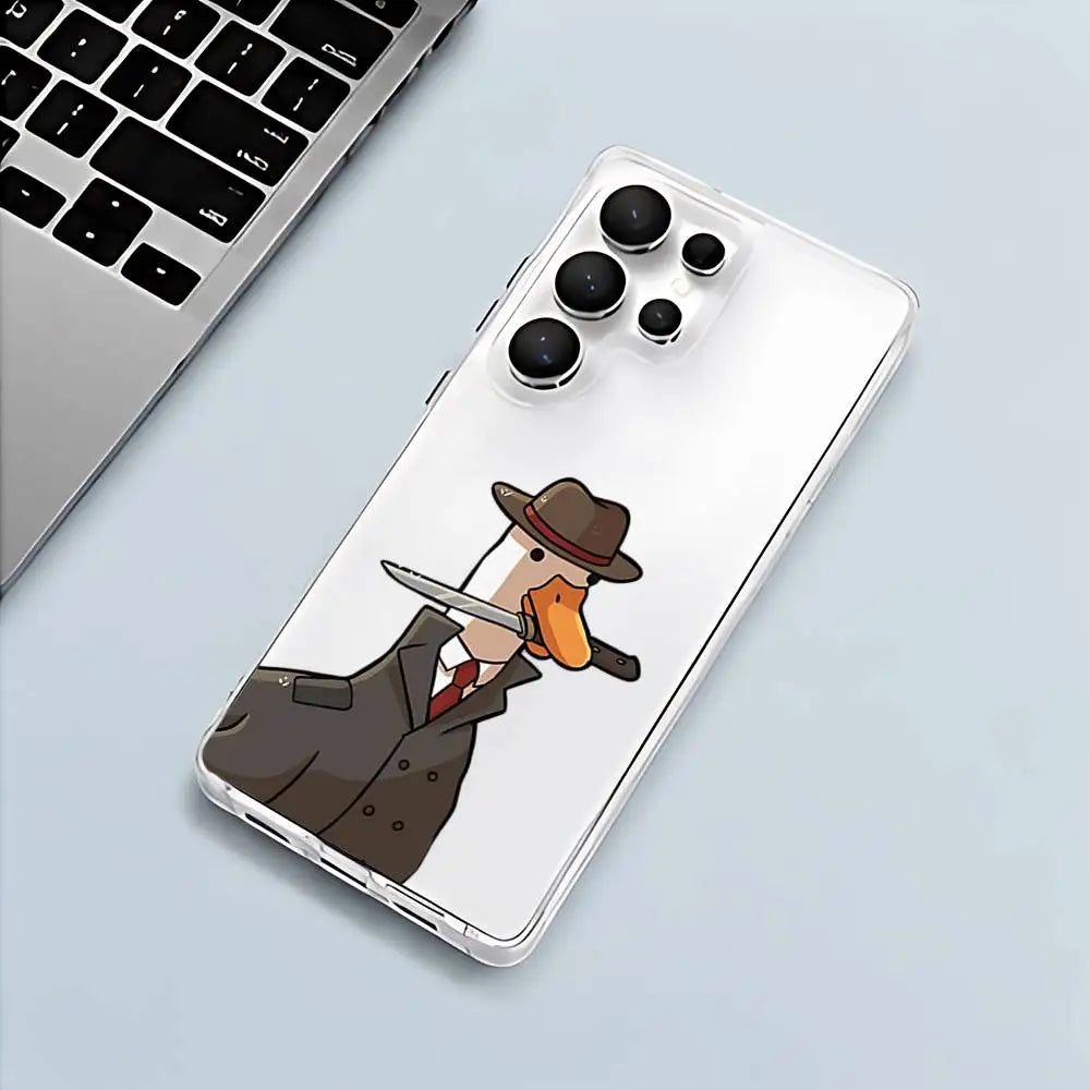 Cartoon Duck Silicone Phone Case For Samsung Galaxy S21 S22 S23 S24ULTRA S25ULTRA FE Ultra Plus5G A52S S26 Cover