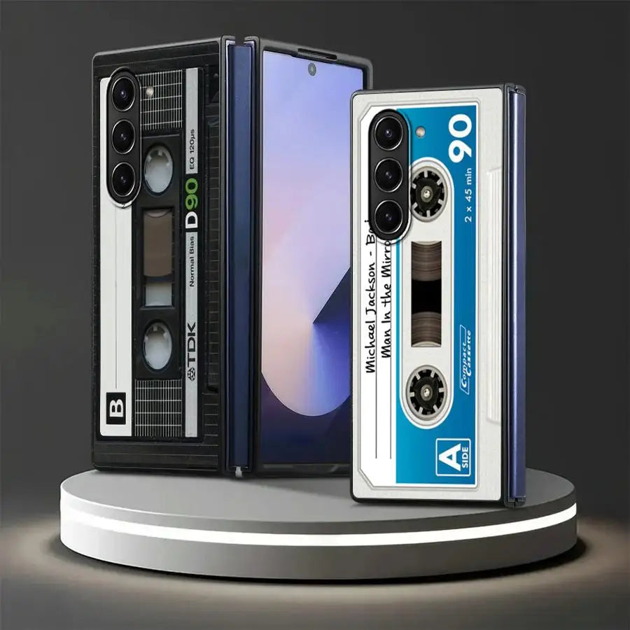 Vintage Tape Camera Back Phone Cover Case for Samsung Galaxy Z Fold 7 6 5 4 3 ZFold6 ZFold7 ZFold4 ZFold3 ZFold5