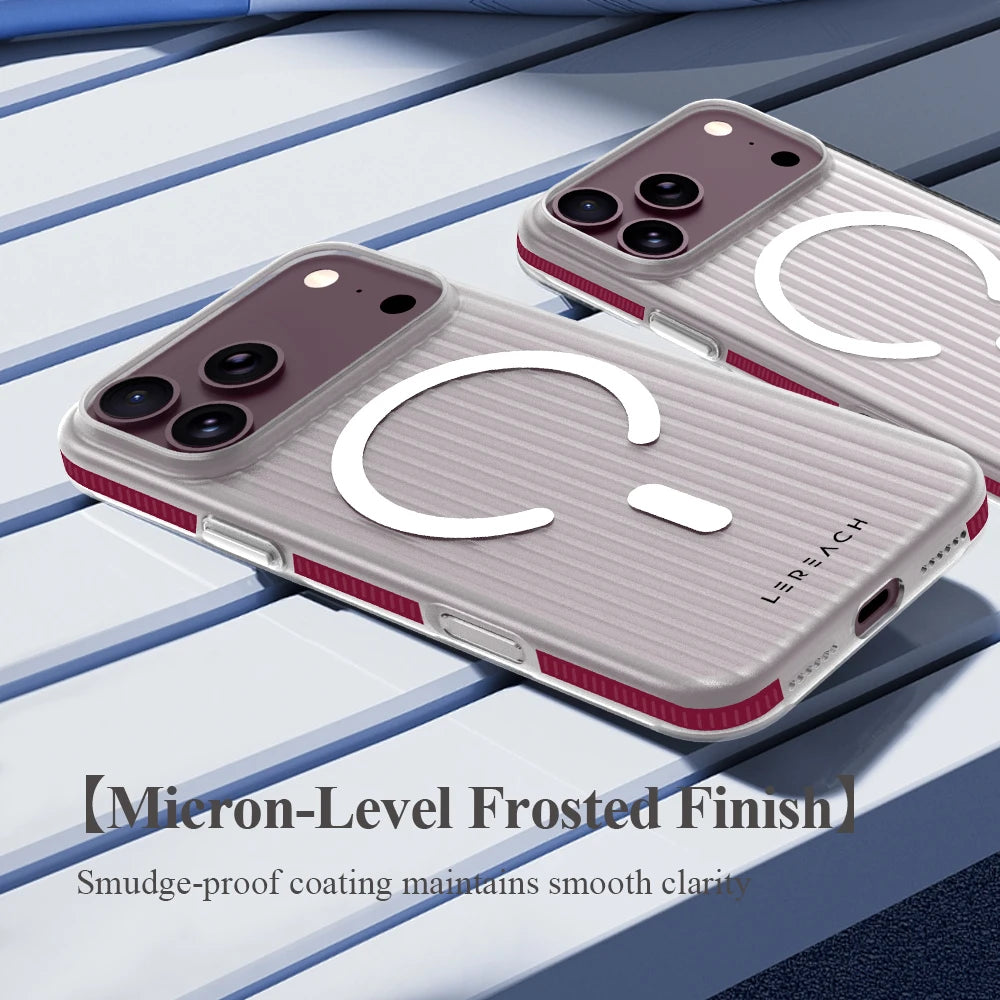 Lereach for iPhone 18 Pro Max 17 Pro Max 18 Pro 17 Pro Corrugated Matte Phone Case Anti-Slip Slim Fingerprint-Resistant