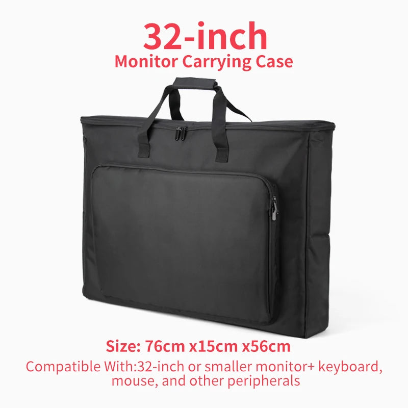 24/25/27/32 Inch Monitor Carrying Bag with Cushioning Foam Shockproof Full Protection Traveling Portable Computer Screen Case