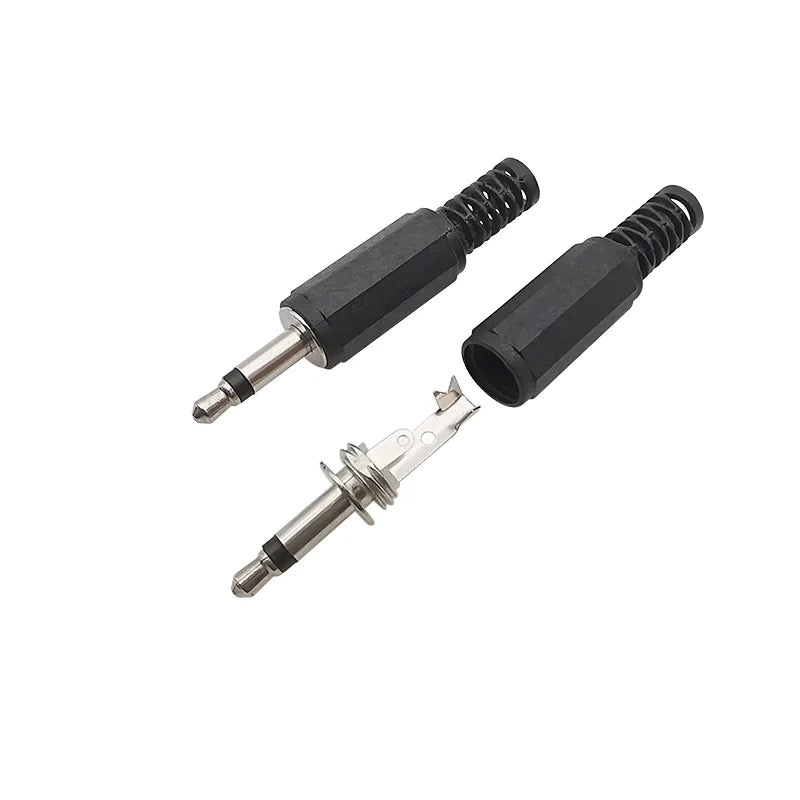 10Pcs 3.5mm Audio Mono Male Plug DIY Repair Headphones Audio Jack Connector Soldering Type 2 Pole Aux TS 3.5mm Audios Plugs