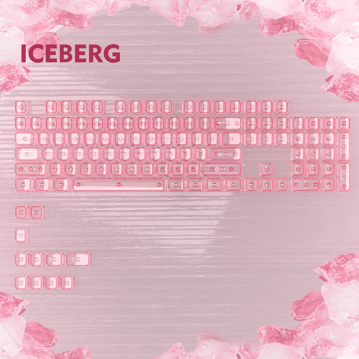 115 Keys Black Transparent Clear Keycaps Crystal Ceramic PC Keycap RGB Shine Through Key Cap MDA Profile for MX Switch Keyboard