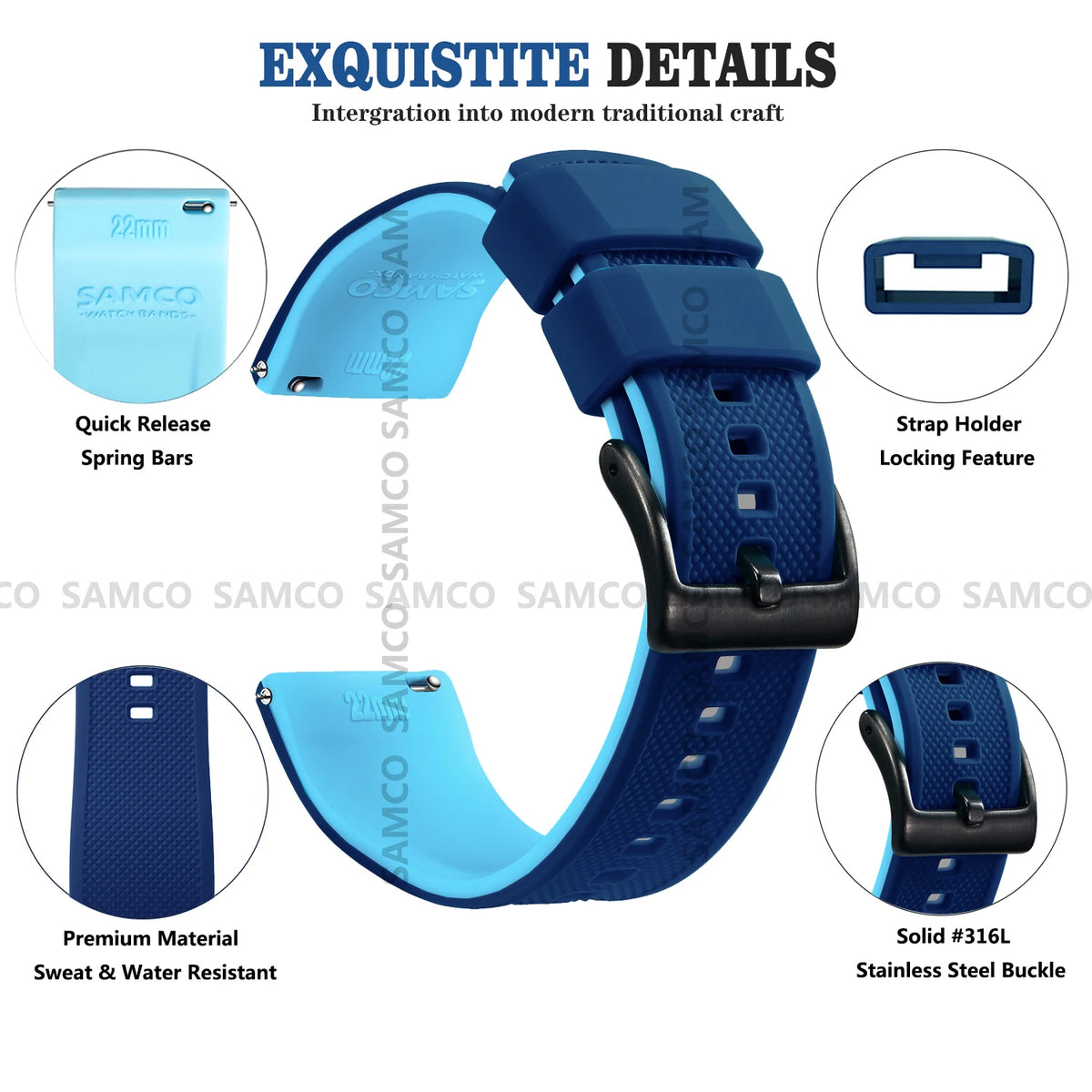 Quick Release Rubber Watch Strap Silicone Watch Band 18mm 20mm 22mm Huawei ,Samsung Galaxy, Garmin, Watch Replacement Watchband