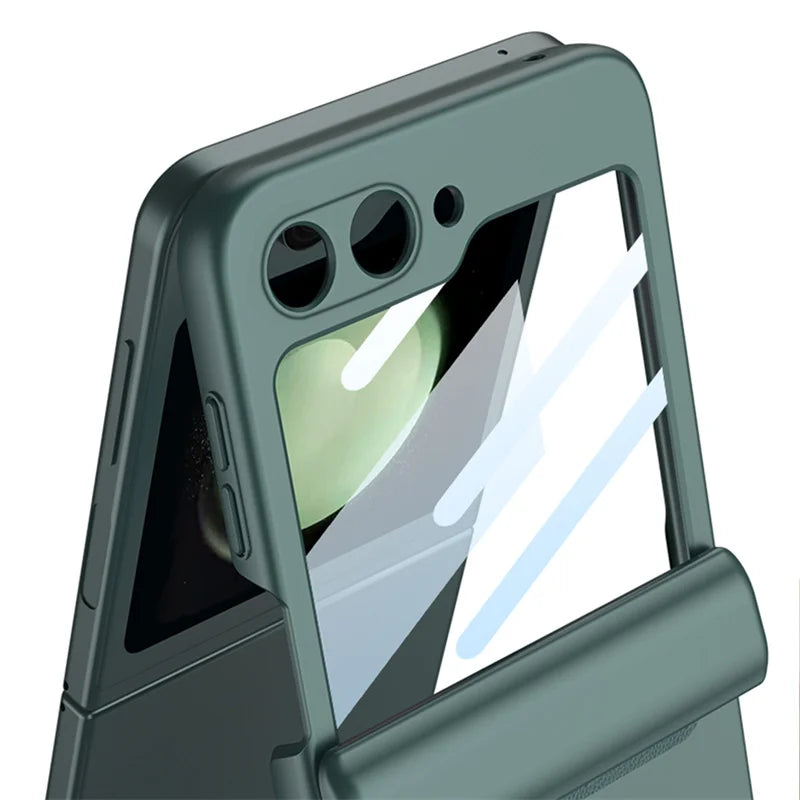 Magnetic Hinge Protection Hard PC Phone Cover for Samsung Galaxy Z Flip 8 7 6 5 4 5G Case Shockproof with Small Screen Protector