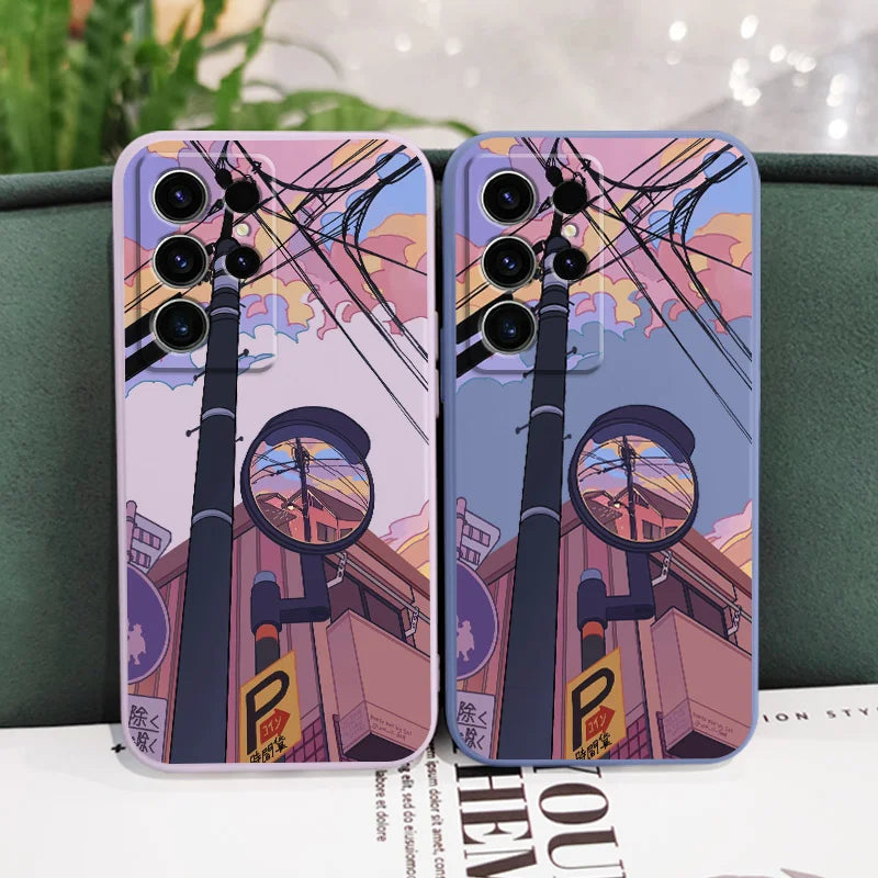 Dusk Intersection Phone Case For Samsung Galaxy S25 S24 S23 S22 S21 S20 S10 S10E S9 Ultra Plus FE Note 20 Ultra 10 9 Plus Cover