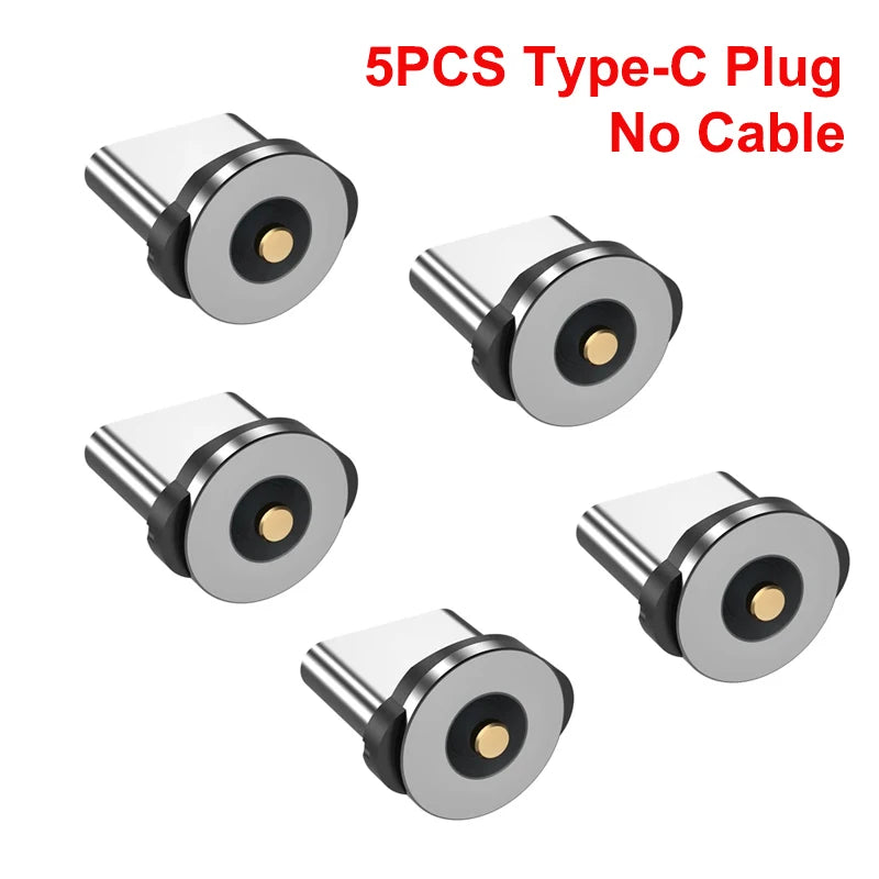 5PCS Magnetic Plug Connector Universal Round Magnetic Cable Type C Micro USB Magnet Replacement Parts for Mobile Phones