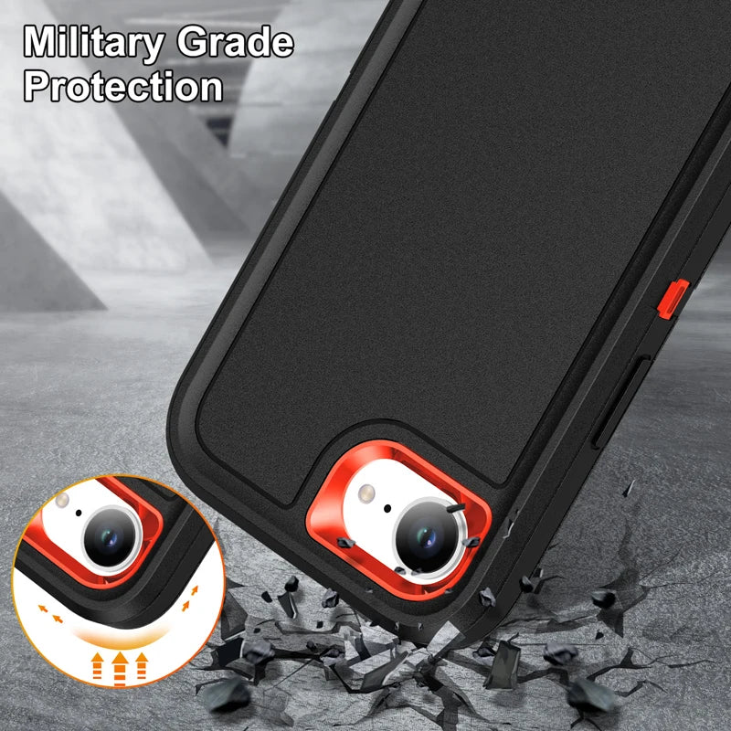 For iPhone 17E 16e Case ELVEV Luxury Soft Silicone Anti-fall + Hard PC Bumper Camera Protection Cover with Stand For 16E 17e