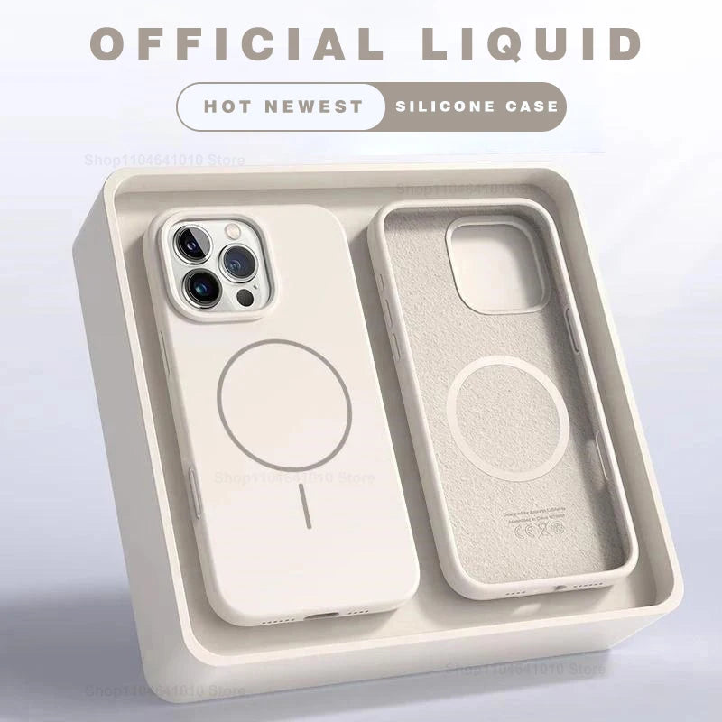 Magnetic Phone Case For iPhone 15 14 16 Plus 11 12 13 17 Pro Max Air Shockproof Silicone Cover For Magsafe Wireless Charge Cases