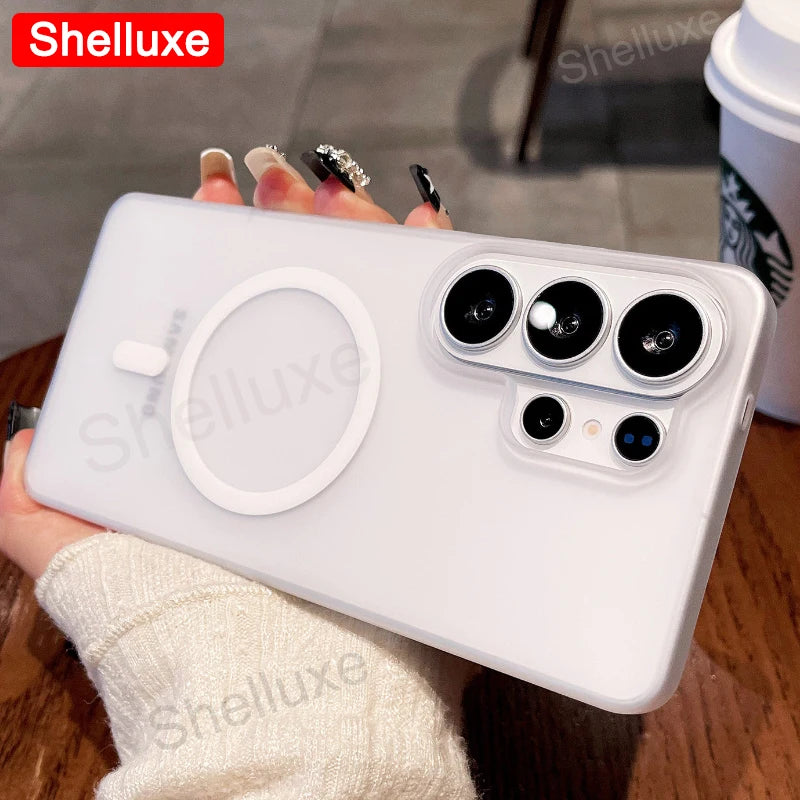 S26 Ultra Case Shelluxe Luxury Magnetic Transparent PC Hard Cover For Samsung Galaxy S26 S25 S24 Ultra S23 Plus S22 FE 5G Cases