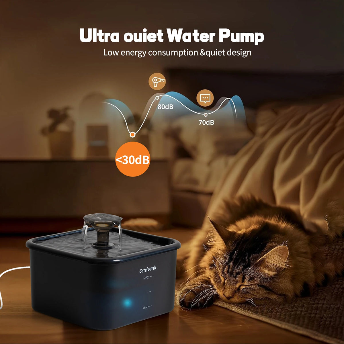 2.2L Automatic Cat Water Fountain Operated Automatic Pet Water Fountain With Motion Sensor Dog Cat Water Dispenser Bowl