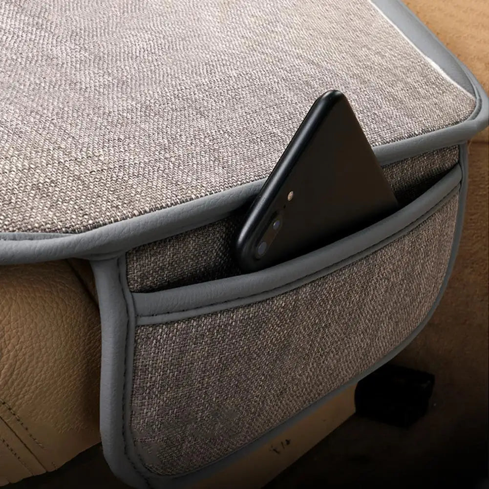 Car Breathable Flax Seat Cover Universal Front Seat Anti Dust Anti Scratch Protector Cushion Covers For Car Interior Accessories