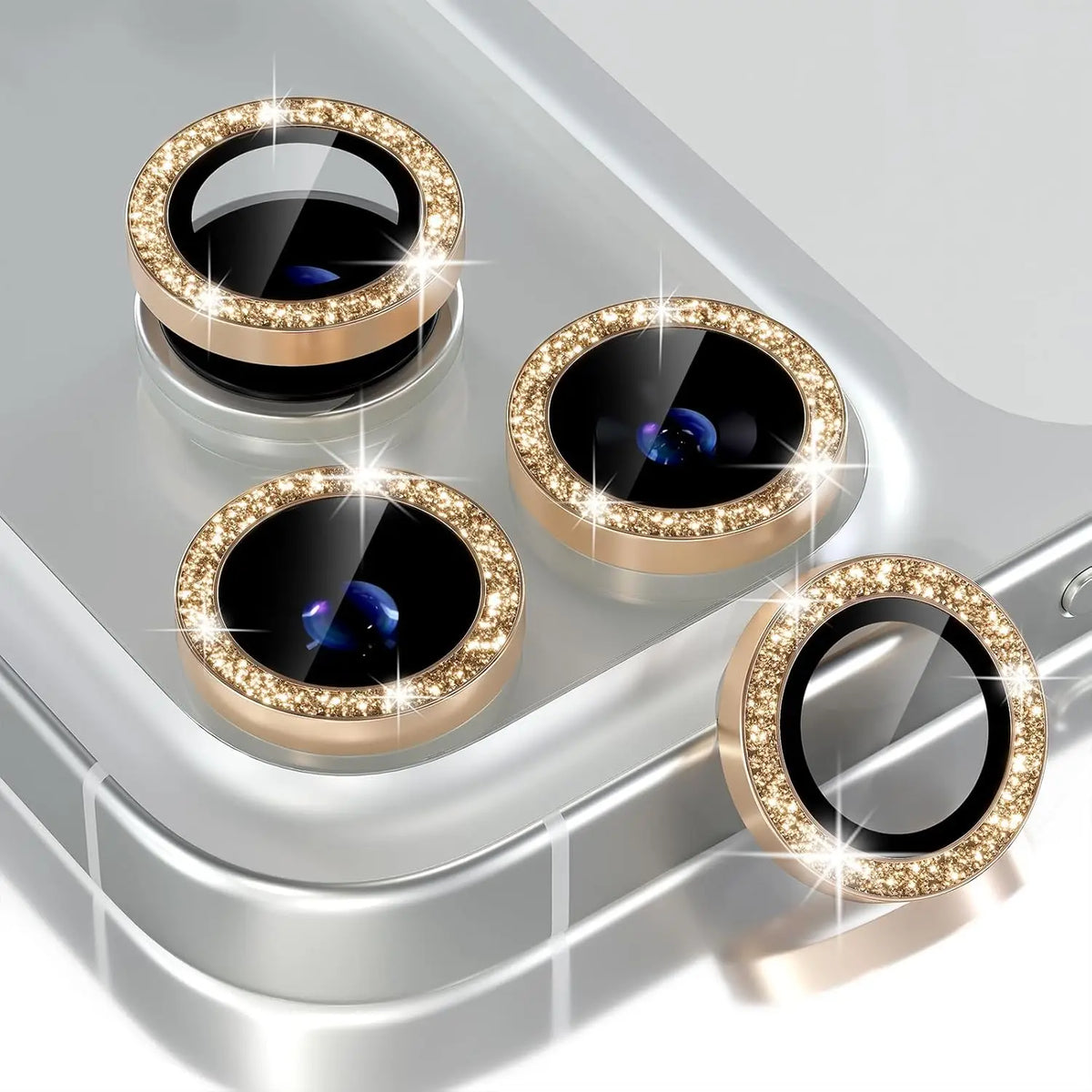 Bling Glitter Diamond Metal Frame Camera Protector For IPhone 17 Pro Max Air 17Pro Alloy Lens Tempered Glass Film Ring Cover Cap