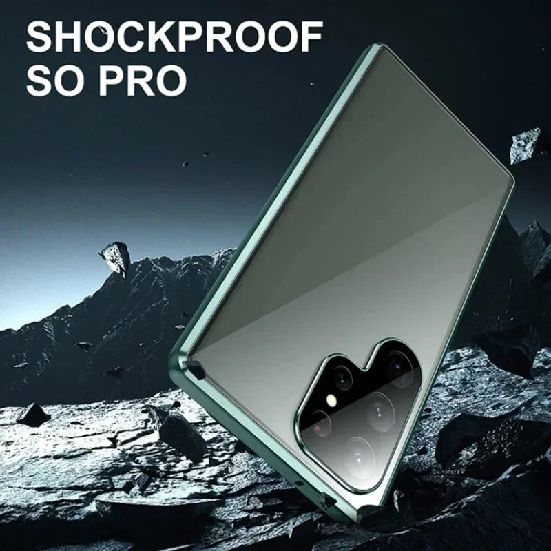 360 ° Protection Anti Peeping Metal Magnetic Case For Samsung Galaxy S26 S25 S24 S23 S22 Ultra Plus Double-Sided Glass Snap Lock