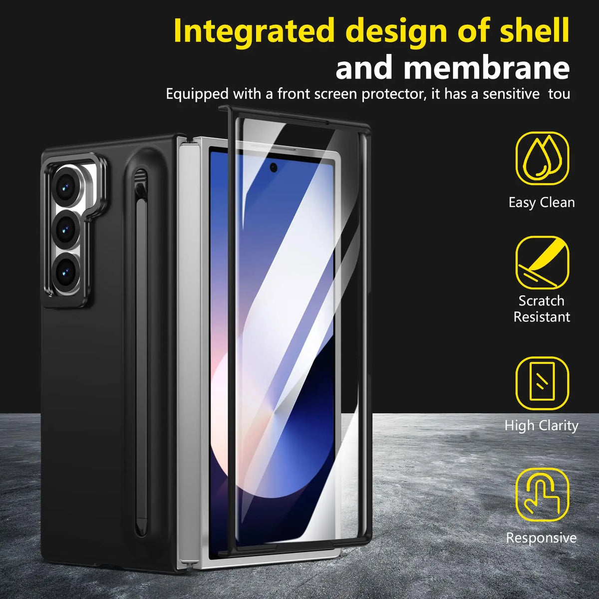 Metal Lens Holder Phone Cover For Samsung Galaxy Z Fold 7 6 5 Z Fold7 Fold6 Case With Screen Glass S Pen Slot Shockproof Cases