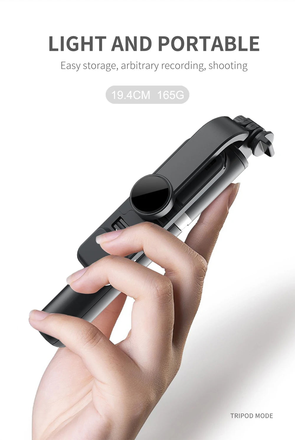 New Wireless Bluetooth Selfie Stick Tripod with Remote Extendable Tripod with LED Light Detachable for iPhone Android Smartphone