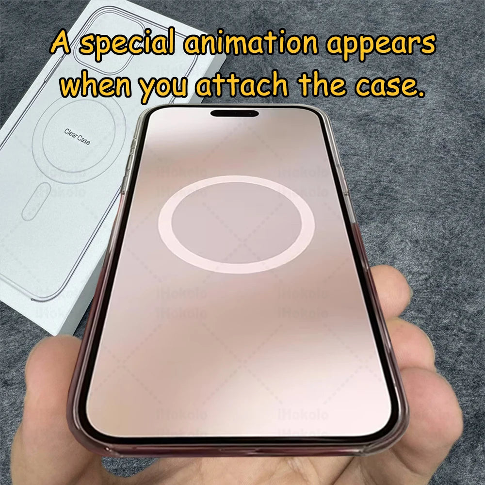 Original Magnetic Clear Case For iPhone 17 16 15 14 13 12 Pro Max Camera Control Transparent Cover For Magsafe Wireless Charging