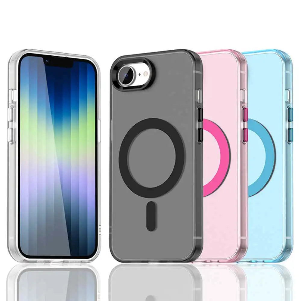 For iPhone 17e 16e Case New Fashion Frosted Transparent Candy Magnetic Anti-drop Cover For iPhone 17E Wireless Charging Funda