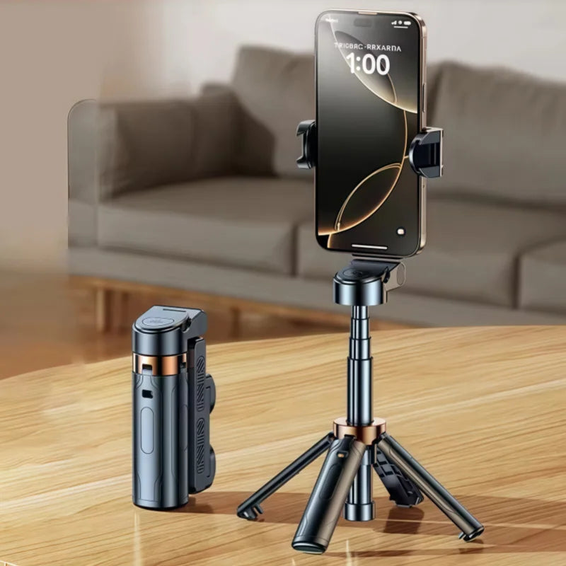 Portable mini Selfie Stick, Mobile Phone Stand, Shooting assistant, Multi-Functional Integrated Design, Bluetooth Remote Control