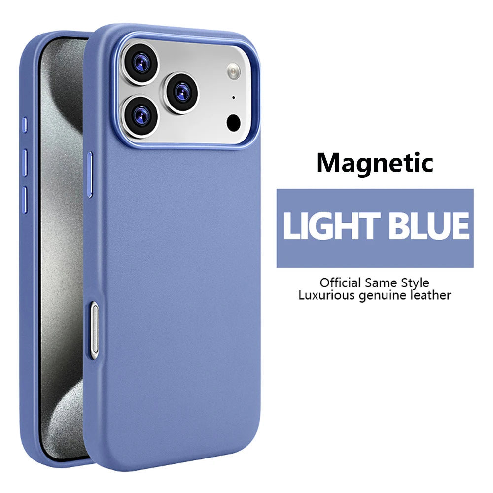 Magnetic PU Leather Phone Case For iPhone 18 17 Pro Max 16 15 14 Plus 13 Air For Magsafe Wireless Charging Shockproof Cover