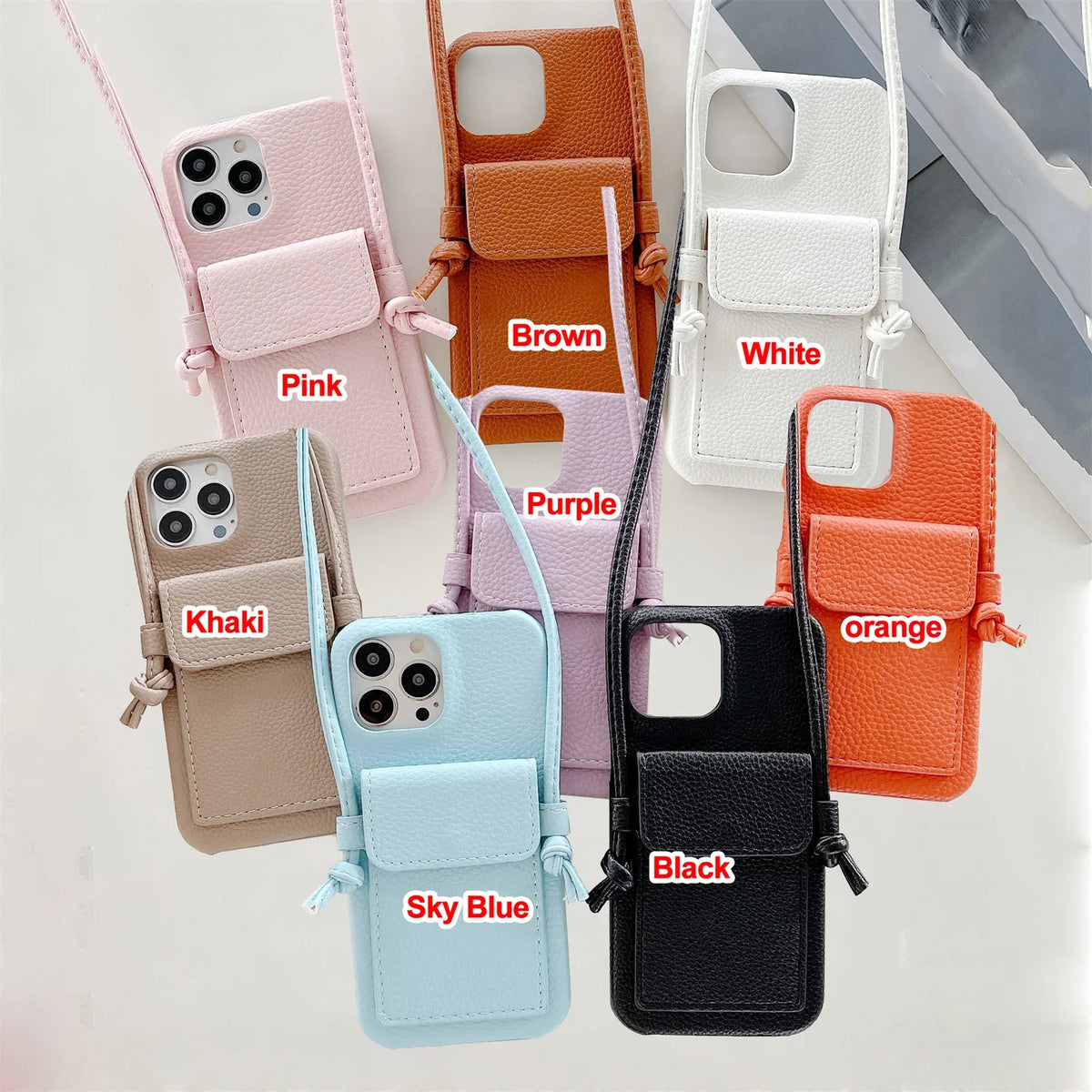 Crossbody Lanyard Phone Case For iPhone 17 Air 16E 16 15 14 13 12 11 Pro Max Mini 7 8 Plus Case Wallet Leather Card Holder Strap