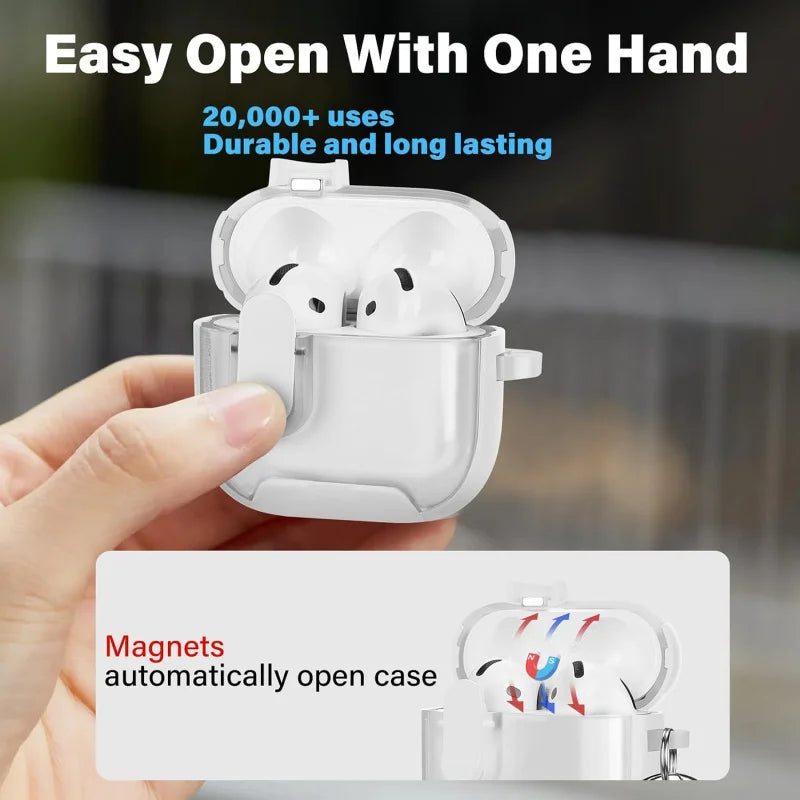 Cute Cover for AirPods 3 Pro 3/Airpod 4【 Compatible with MagSafe】Auto-Open Secure Lock Stand Cover for AirPods 5 2026 Earbuds