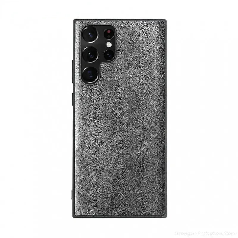 Italian Alcantara Case for Samsung S24 Ultra Plus S23 S22 S21 Fold 6 Flip 6 Flod 5 Luxury Business Supercar Same Leather Case