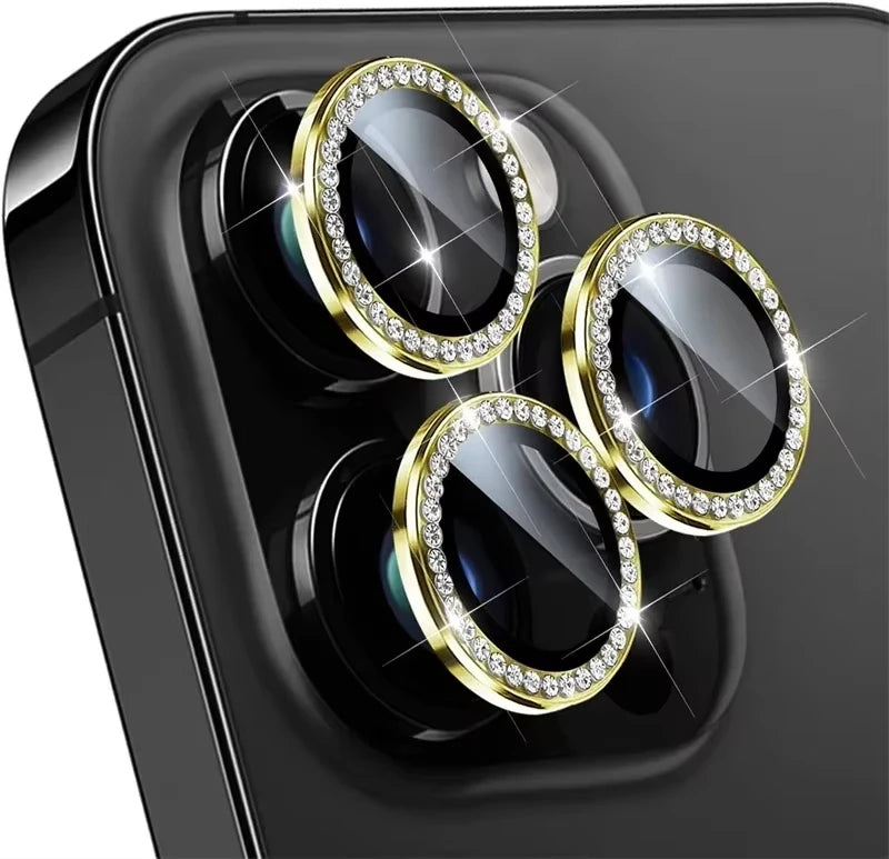 Glitter Diamond Rhinestone Camera Lens Protector for iPhone 17 18 Pro Max 16 16Pro 15 14 Plus 13 12 Mini 11 Air 17Pro 18Pro Max