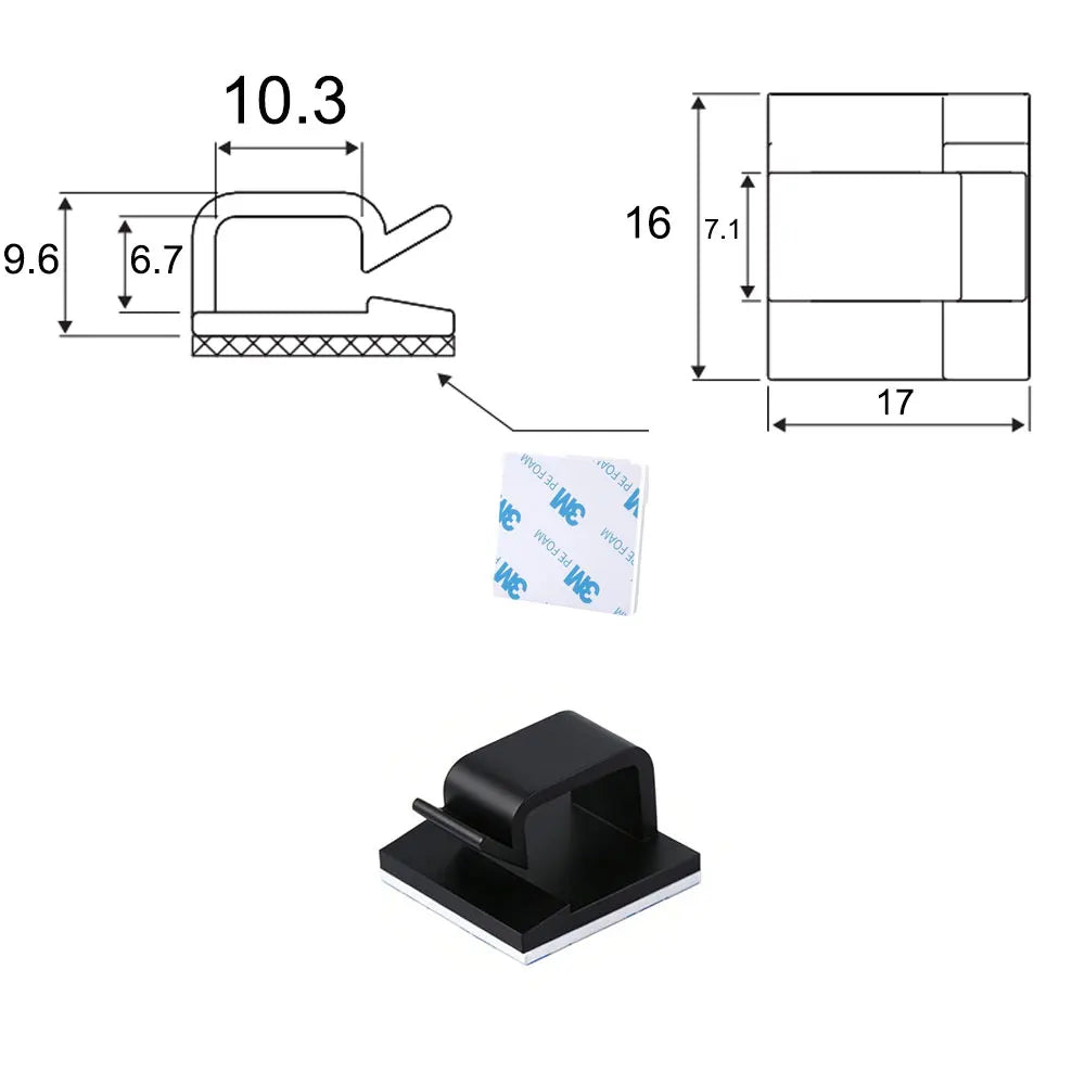 10Pcs Car Interior Auto Fastener Cable Organizer USB Winder Desktop Tidy Clips Management Wire Holder for Mouse Cord Accessories
