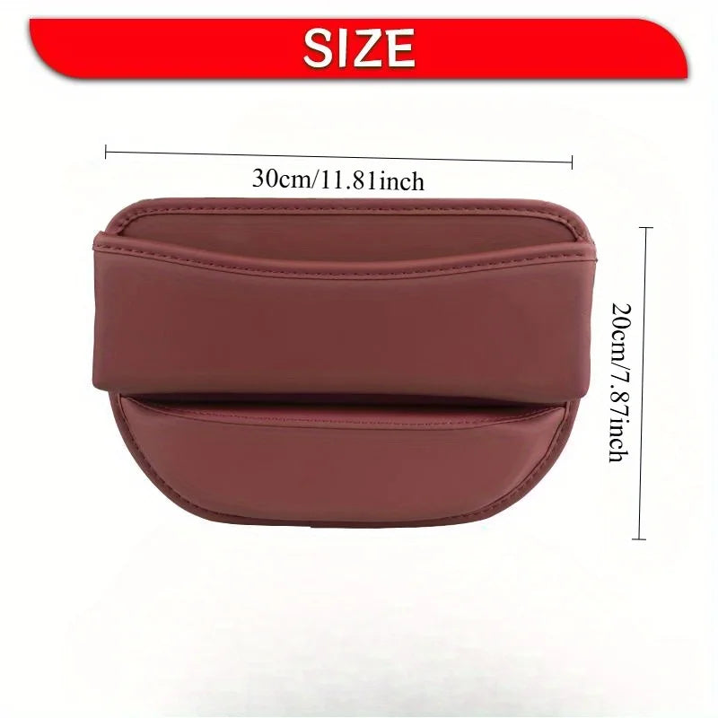 1Pc Leather Car Seat Gap Organizer Multifunction Console Crevice Filler Side Storage Box Interior Pocket