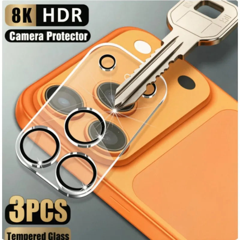 3PCS 3D Camera Protector For iPhone 17 Pro Max Lens Glass For iPhone 17Pro 17 Air Tempered Glass Black Circle Protective Case