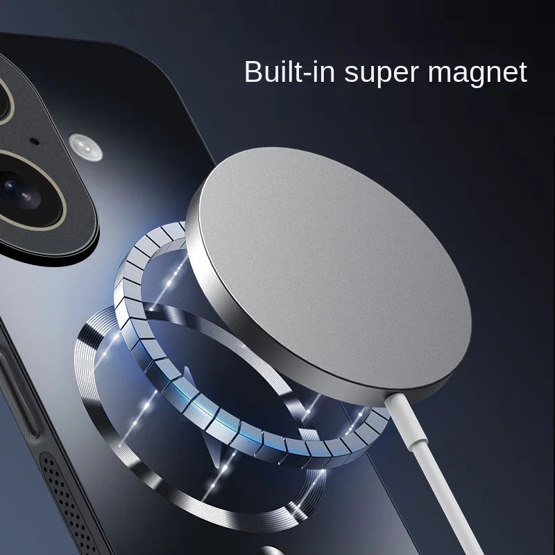 Magnetic Heat Dissipation Adsorption Matte Cover for Magsafe iPhone 17 Air 16 15 14 Plus 13 12 Pro Max Protective Back Case
