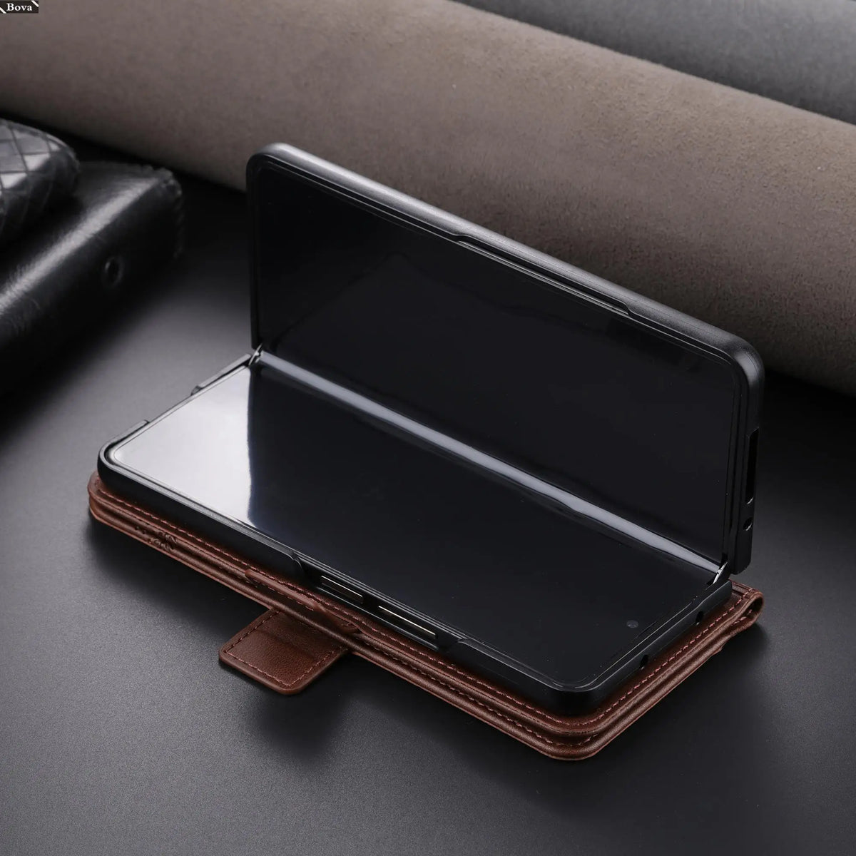 Deluxe Magnetic Adsorption Leather Fitted Case for Samsung Galaxy Z Fold4 / Z Fold 4 5G Flip Cover Protective Case Fundas Coque