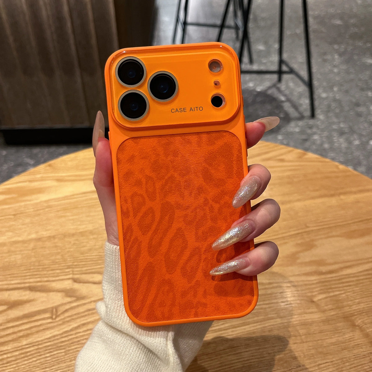 Original Leopard Print Texture Phone Case For iPhone 17 16 15 14 13 Pro Max Large Window Lens Protection Shockproof Matte Cover