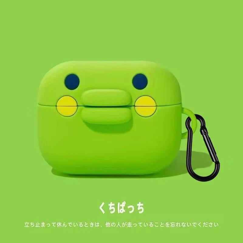 Funny Cartoon Green Big-Mouthed Frog Silicone Earphone Case For AirPods Pro 3 1 2 3 4 Pro Pro2 Wireless Bluetooth Earphone Cases