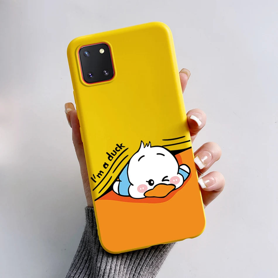 For Samsung Galaxy Note10 Lite Case SM-N770F 6.7'' Cute Bear Cartoon Cat Cover Soft TPU Phone Case For Samsung Note 10 Lite Bags