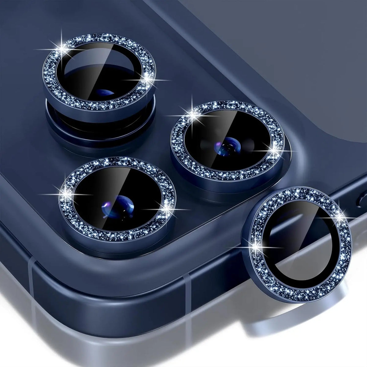Bling Glitter Diamond Metal Frame Camera Protector For IPhone 17 Pro Max Air 17Pro Alloy Lens Tempered Glass Film Ring Cover Cap