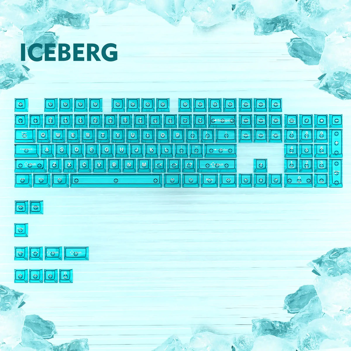 115 Keys Semi-transparent RGB Backlit PC Keycaps MDA Profile Foggy Pink UV-print Keycaps for Cherry Gateron MX Switches Keyboard