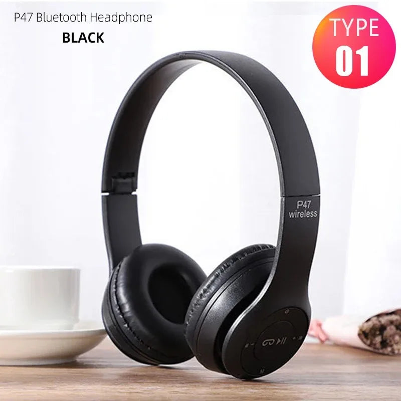Stereo P47 Headset 5.0 Bluetooth Headset Folding Series Wireless Sports Game Headset for iPhone XiaoMi