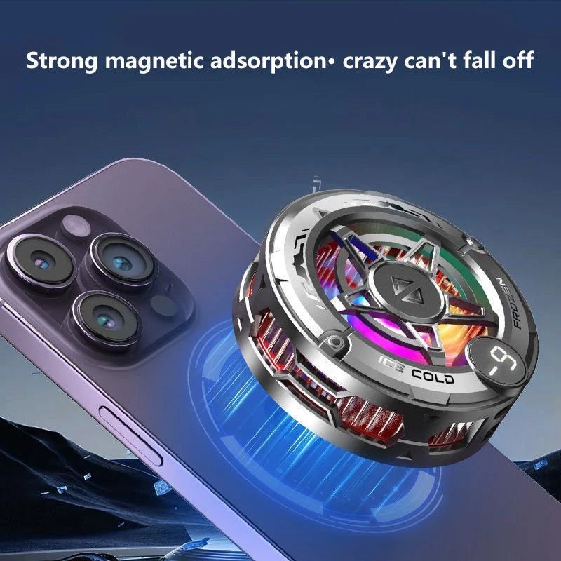Lenovo Portable Mobile Phone Cooler Gaming Cooling Tool Magnetic Back Cover Clip Digital Display RGB Lights For Android iOS