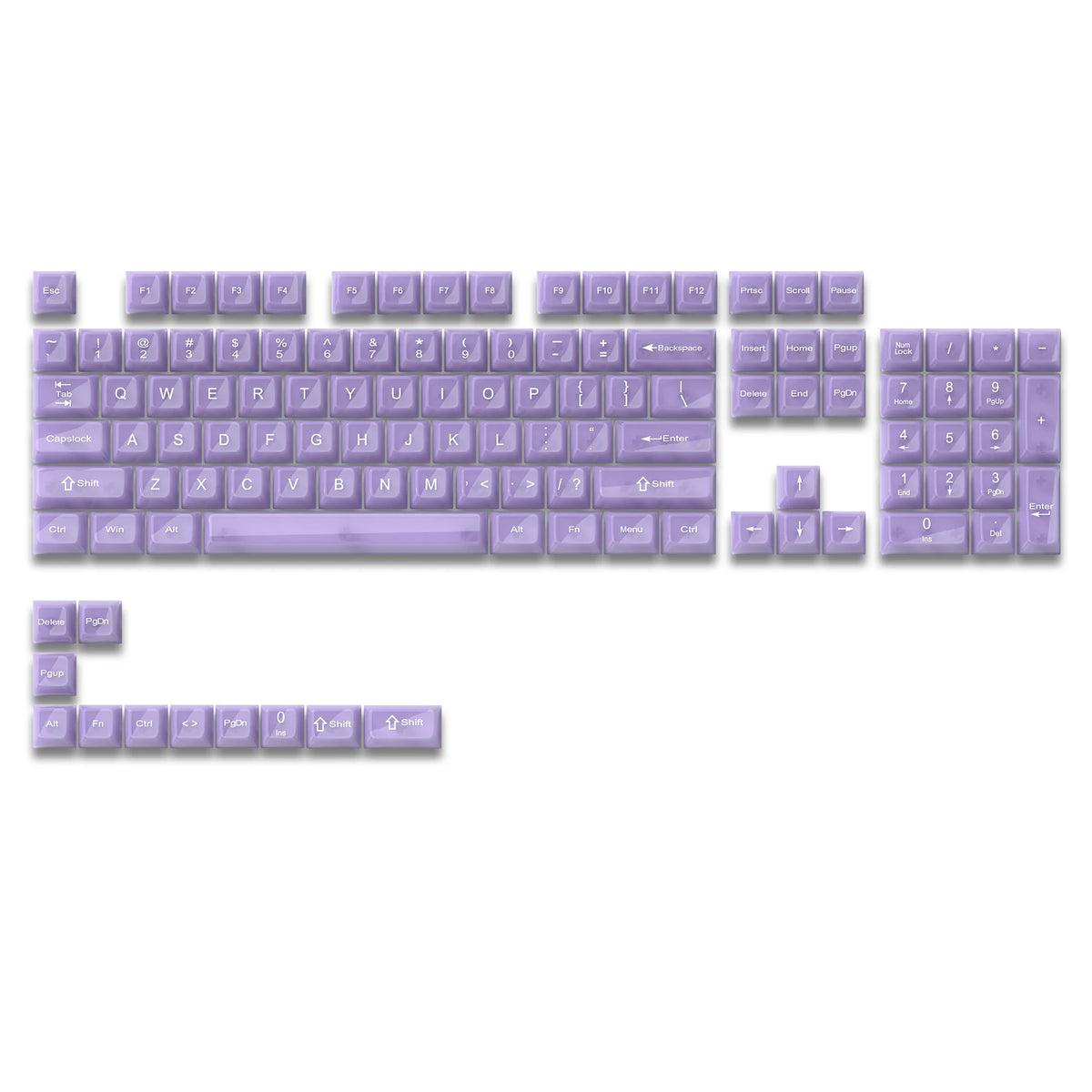 115 Keys Semi-transparent RGB Backlit PC Keycaps MDA Profile Foggy Pink UV-print Keycaps for Cherry Gateron MX Switches Keyboard