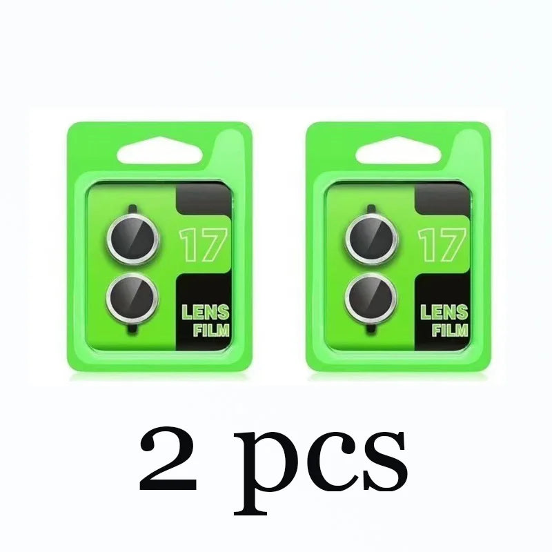 Matel Ring Camera Protector For Apple iphone 17 Glass Camera Lens protector 3D Design Full Cover 1/2 Pcs